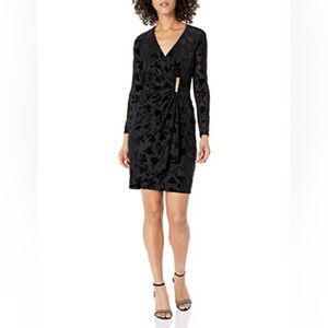 NEW Calvin Klein | Long Sleeve Faux Wrap Velvet Dress, Size 2